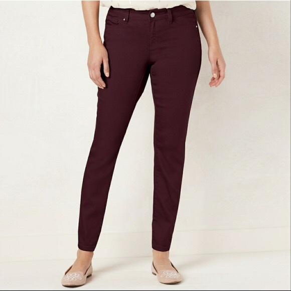 LC Lauren Conrad Denim - LC LAUREN CONRAD Stretch Wine Skinny Jeans NWT